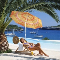 Umbrela de plaja cu diametru de 1.9 m, portocaliu, Vivo 19651